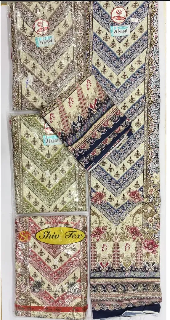 Intricate and Colourful Rayon Suit (Unstitched)