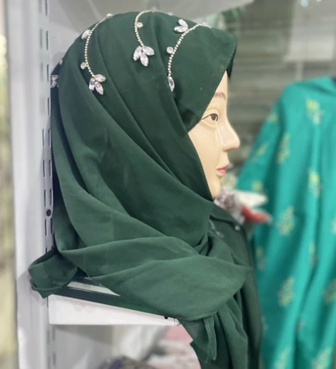 Georgette Hijab with Stone Work (Party Wear Hijabs)