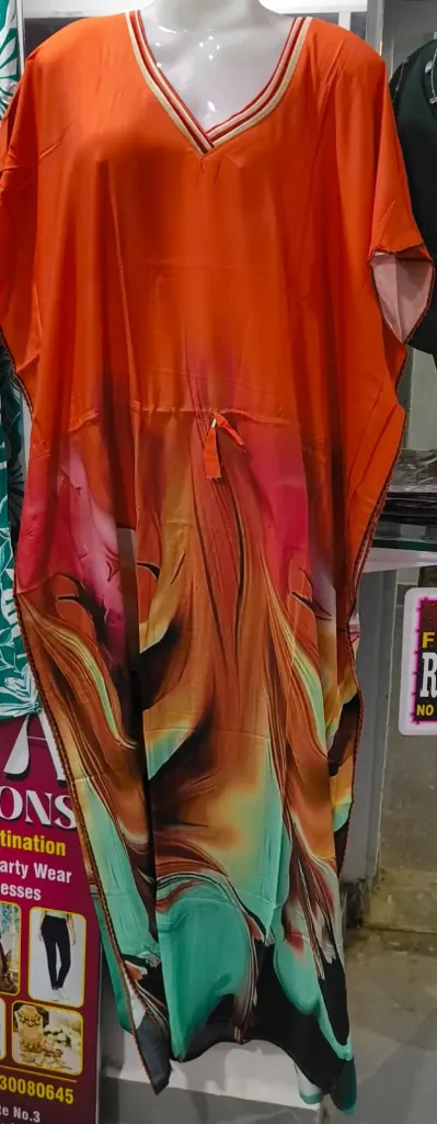 Long Nighty with Adjustable Waist Drawstrings