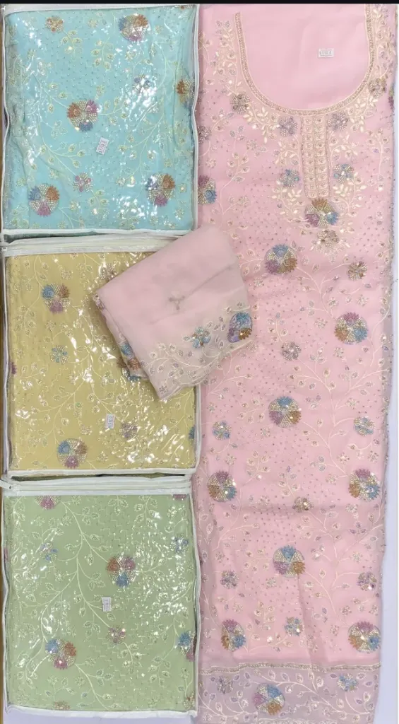 Beaded Georgette Suit (Unstitched)